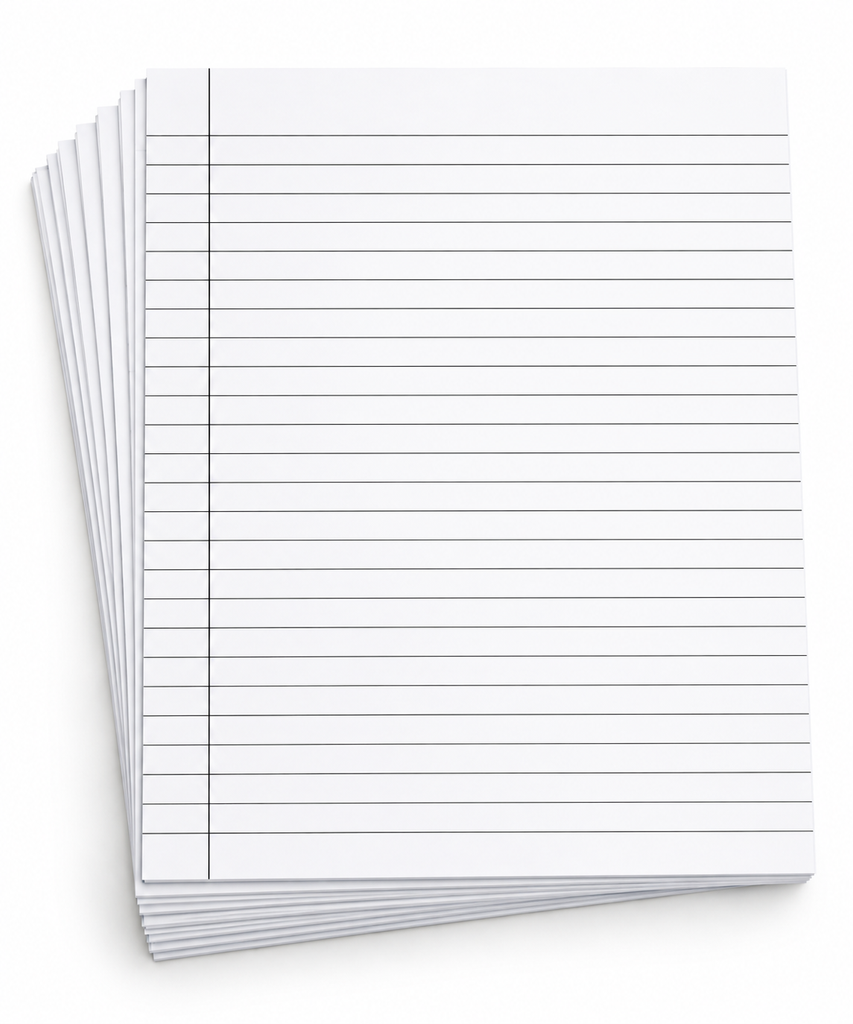 Single Sided Ruled Sheets for Assignments & Projects